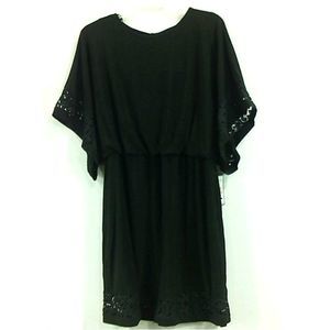 Jessica Howard Womens X9SD Regular Short Sleeve Cocktail Dress, Black, Size 16
